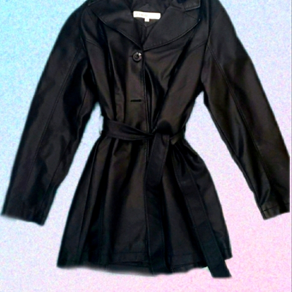 cleo Jackets & Blazers - Cleo Faux Leather Tie Waist Jacket